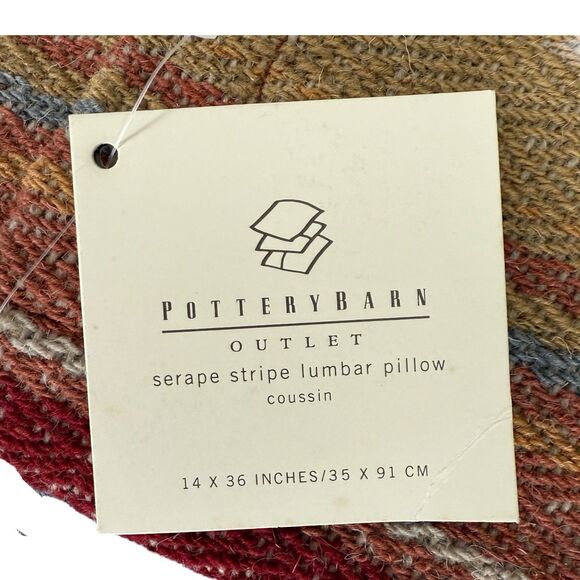 Pottery Barn SERAPE STRIPE Lumbar Wool 14" x 36"  Pillow Cover Southwest Boho - Picture 3 of 5